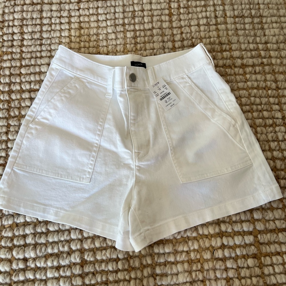 J.Crew Factory White Denim Utility Shorts NWT size 26 Classic Summer Preppy New